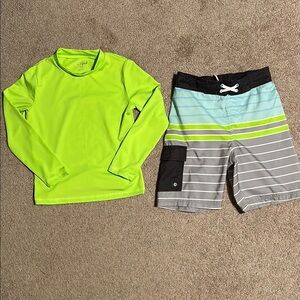 Cat & Jack Swim Set - Lime Green and Gray